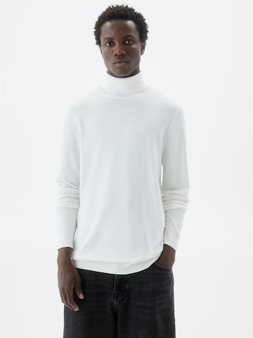 Pull-over Pull&Bear en blanc : devant