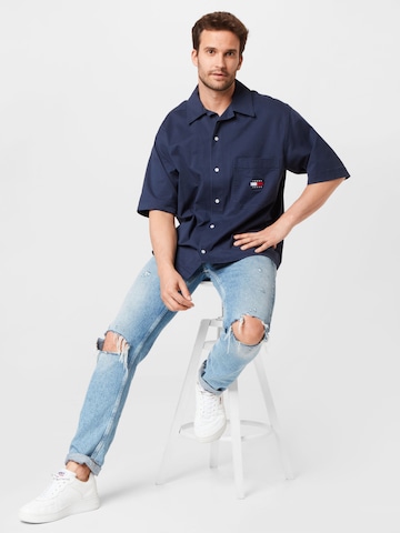 Tommy Jeans Comfort fit Button Up Shirt in Blue