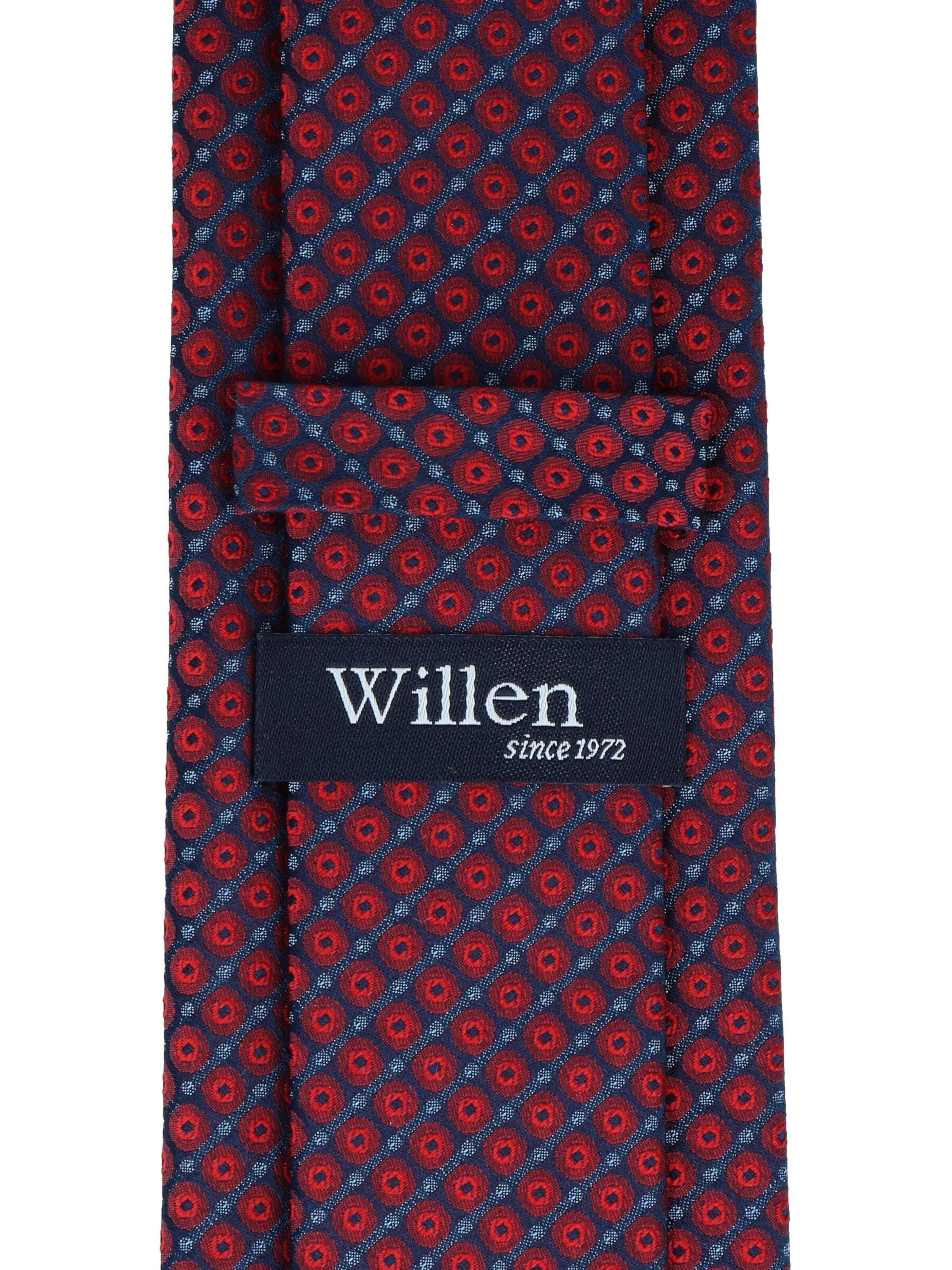 WILLEN Krawatte 'Kleinmuster Marine'‌‌‌‌‌‌‌ in Rot