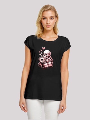 T-shirt 'Cozy Winter Skelett' F4NT4STIC en noir : devant
