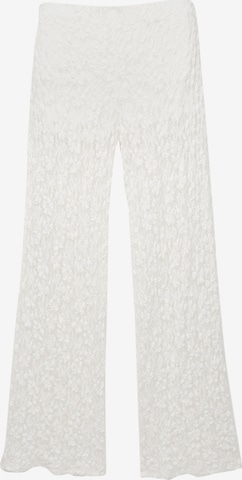 Pull&BearLoosefit Hlače - bijela boja: prednji dio