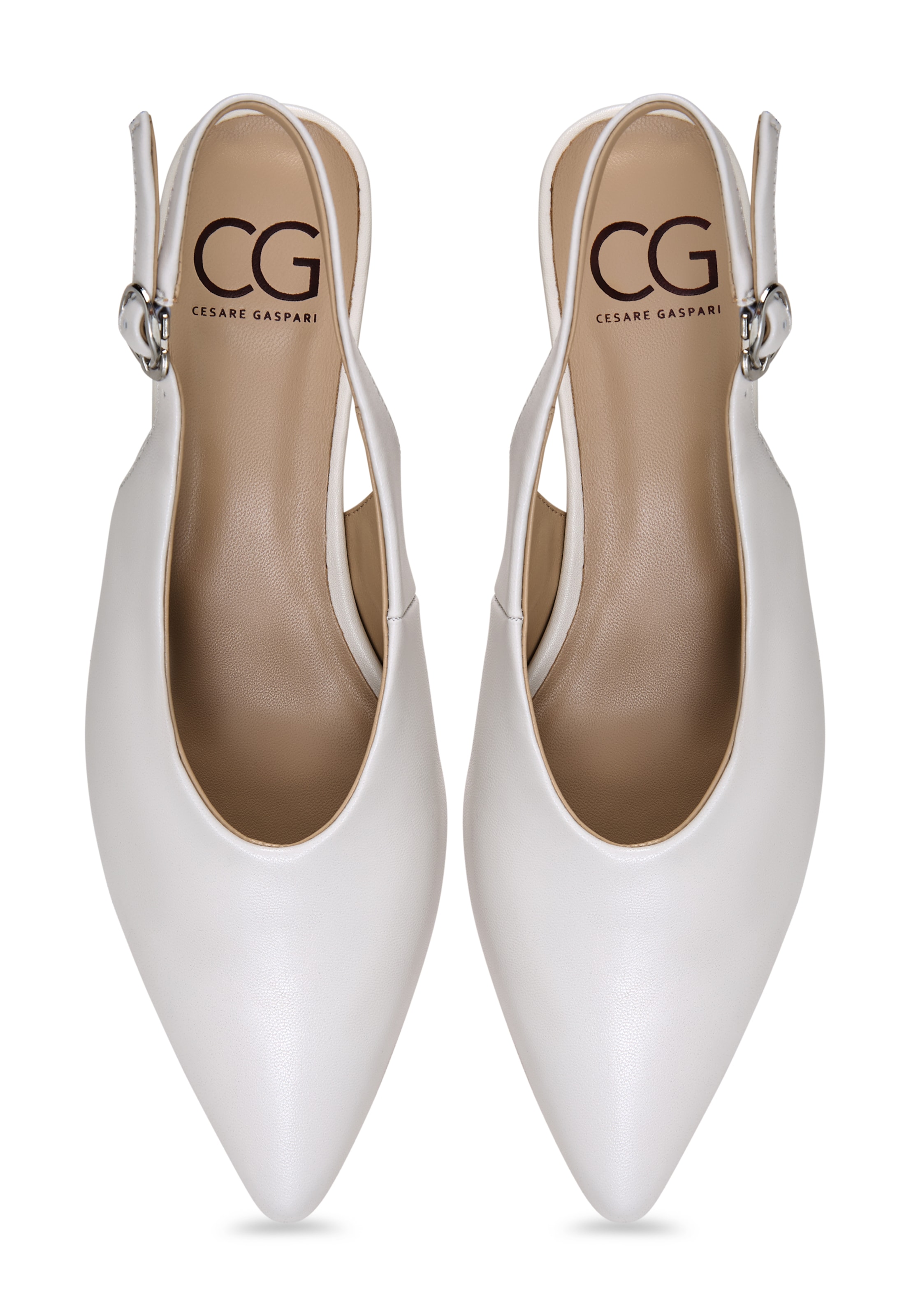 CESARE GASPARI Slingback pumps in White