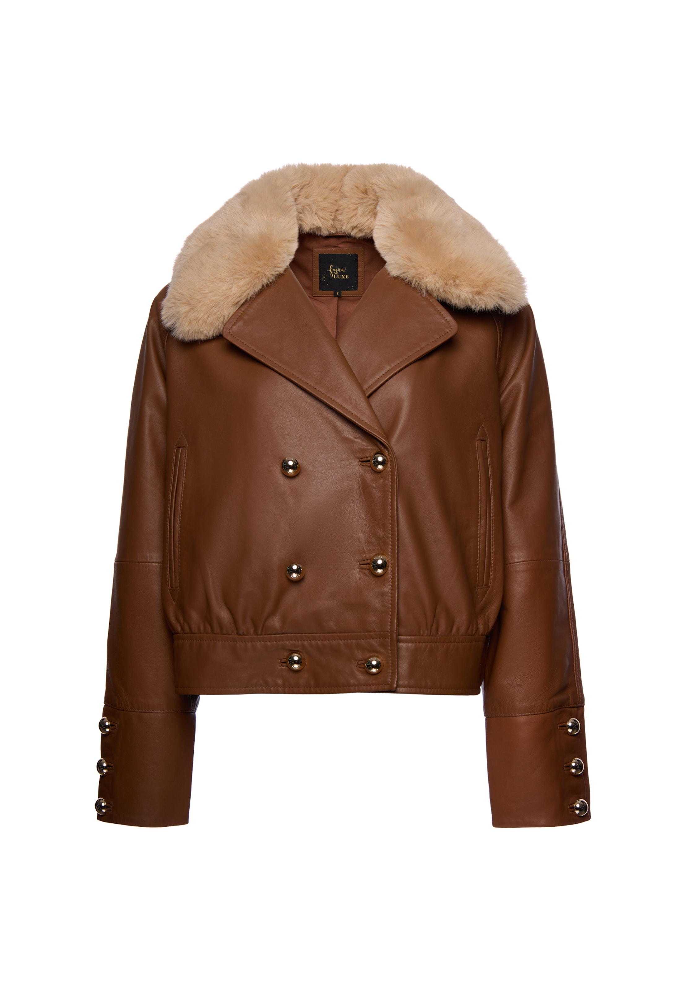 Veste mi-saison faina en marron : devant