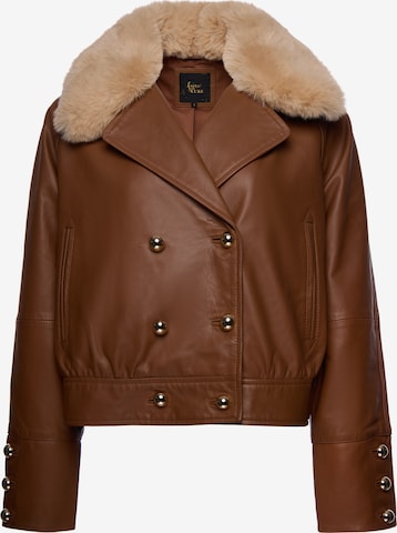 Veste mi-saison faina en marron : devant