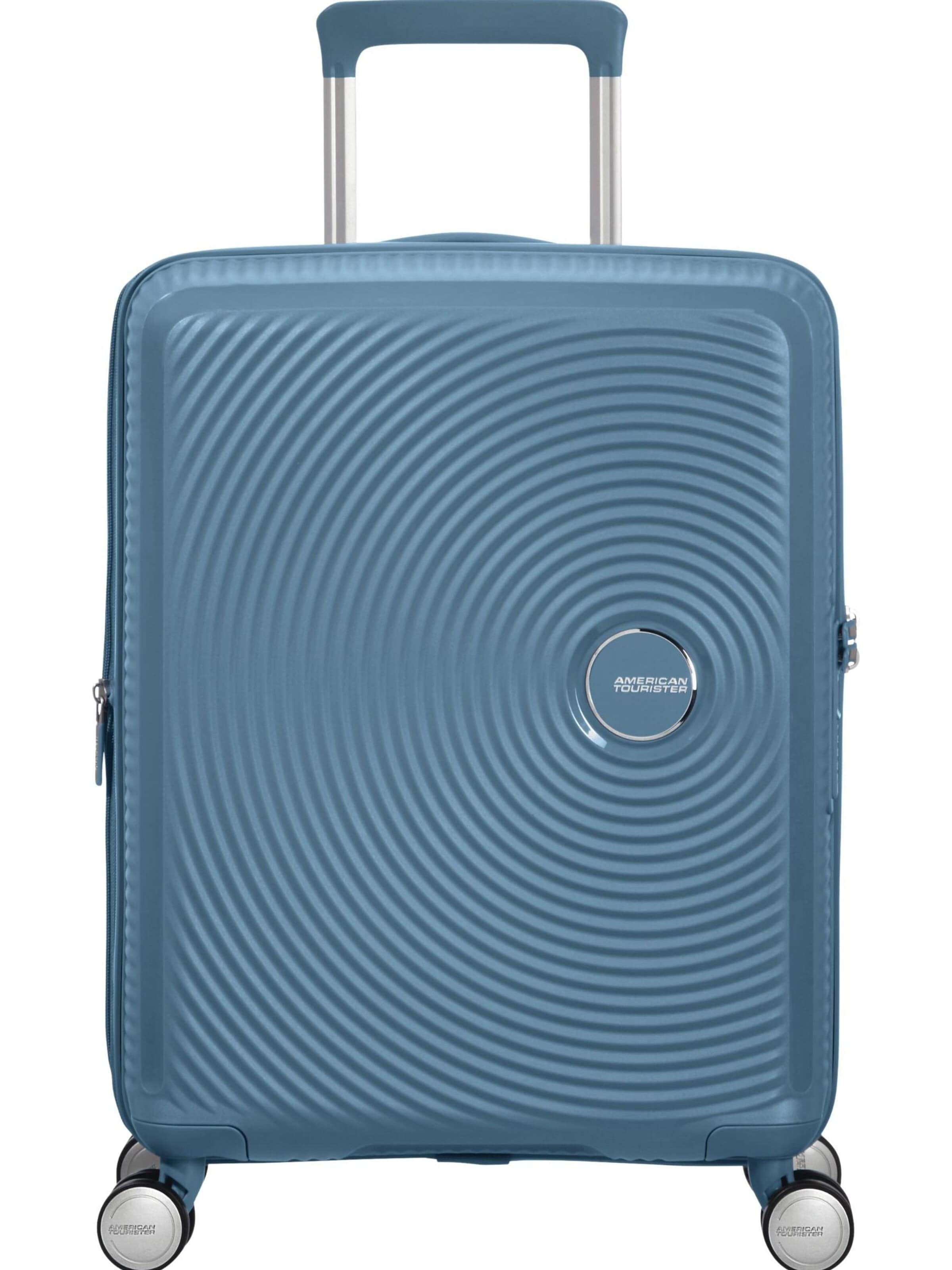 Trolley 'SOUNDBOX SPINNER 55/20 TSA EXP' di American Tourister in blu: frontale