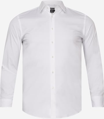 BOSS Black Slim fit Button Up Shirt 'H-Hank' in White: front