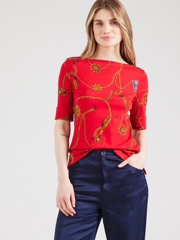 Lauren Ralph Lauren Μπλουζάκι 'JUDY' σε κόκκινο: μπροστά
