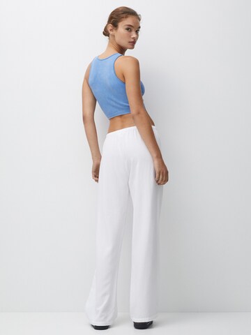 Pull&Bear Wide leg Trousers in White