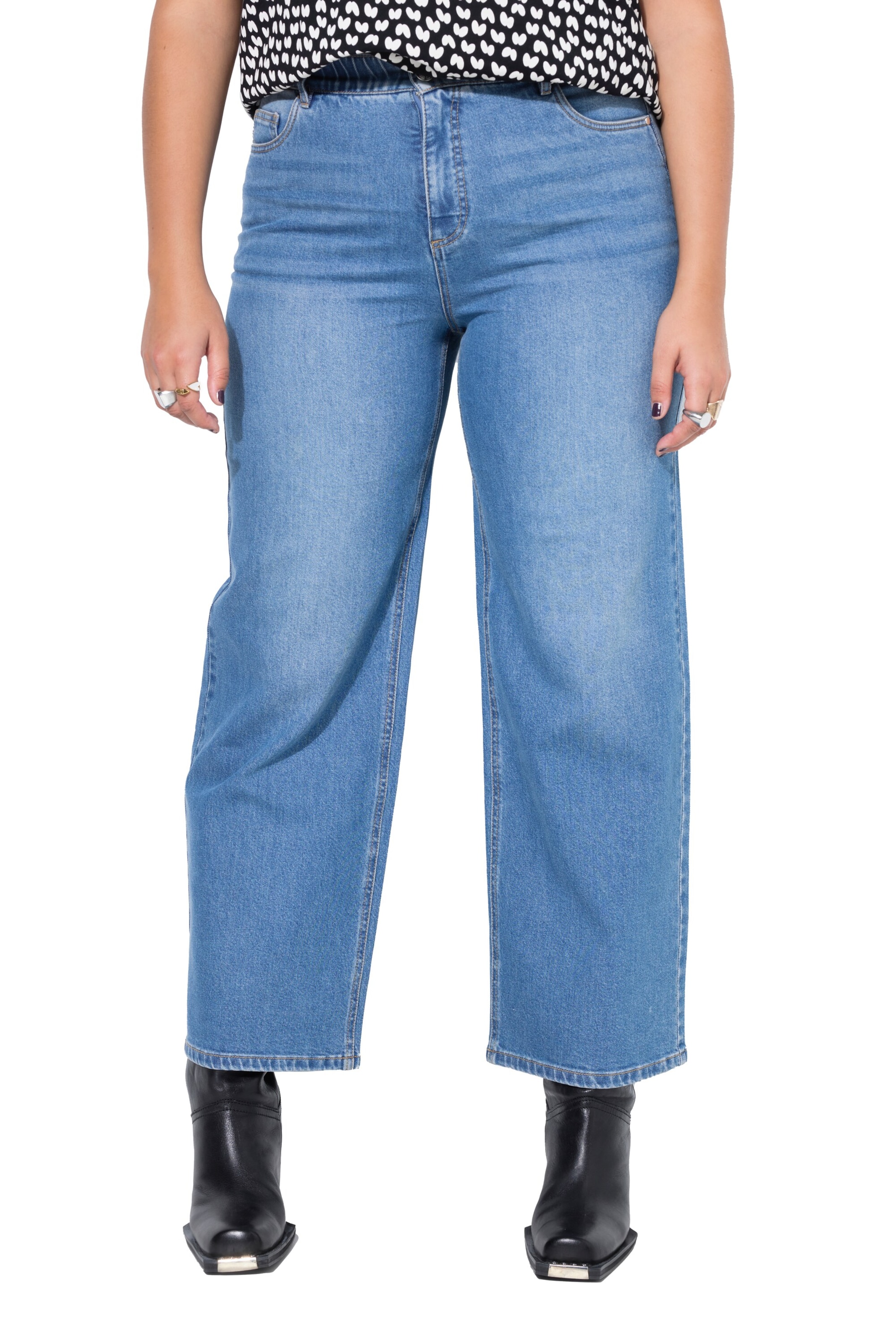 Studio Untold Wide leg Jeans in Blauw: voorkant