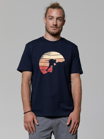 Watapparel Shirt 'Mountain Climbing' in Blue: front