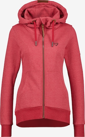 Alife and Kickin Zip-Up Hoodie 'Yasmin AK' in Red: front