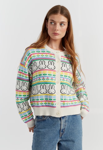 Chinti & Parker Cardigan 'Miffy Fairisle' i hvid: forside