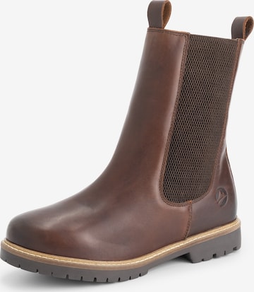 Travelin Chelsea Boots 'Ferring' i brun: forside
