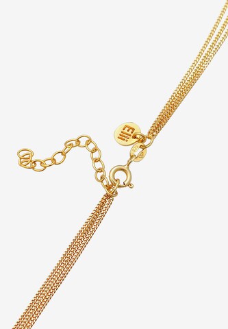 ELLI PREMIUM Halskette Choker, Edelsteinkette, Layer in Gold