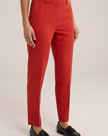 WE Fashion Slim fit Pleated Pants in Red: front