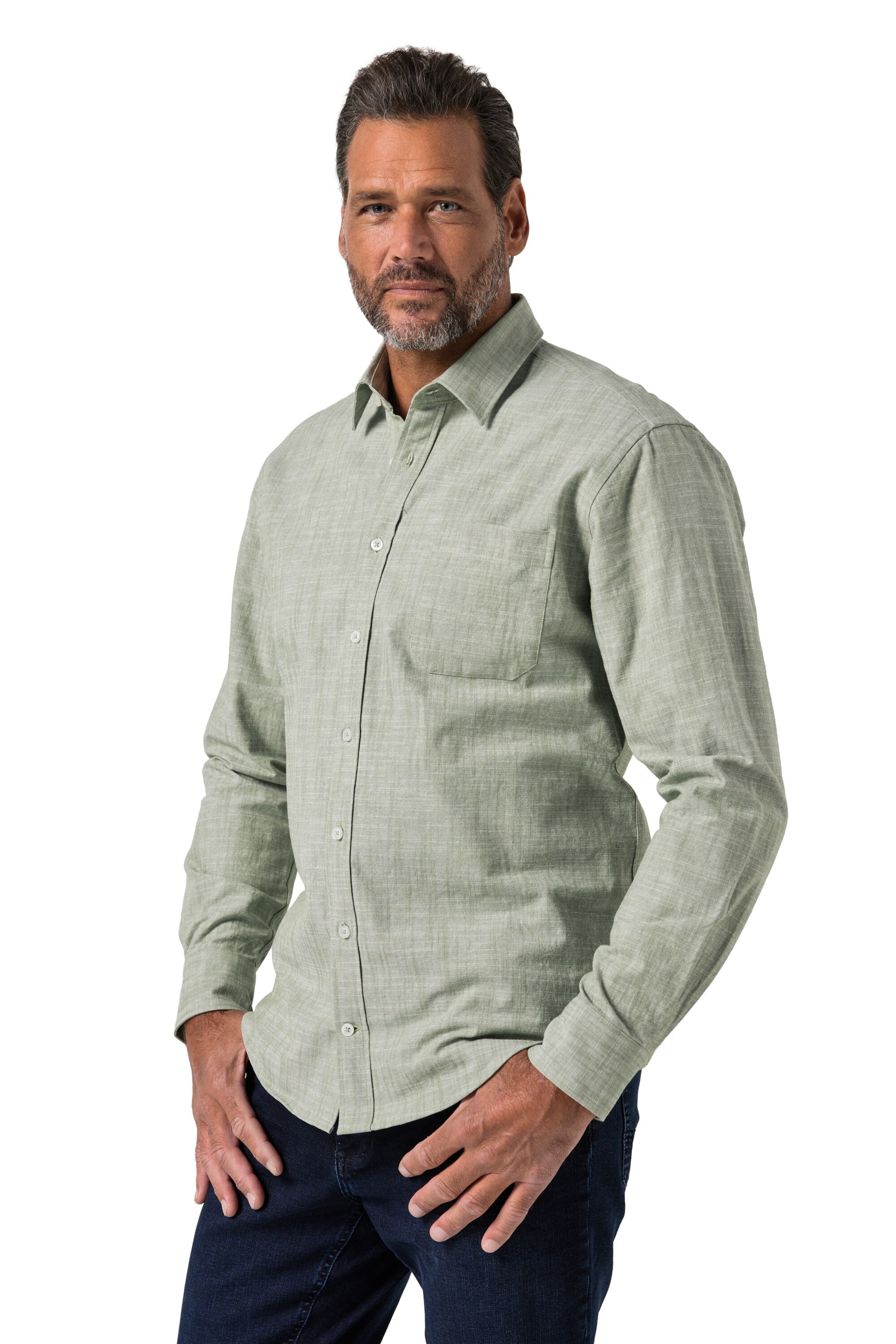 JP1880 Regular fit Button Up Shirt in Green: front