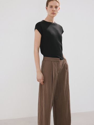 MANGO Wide Leg Hose 'GIRASOL' in Braun