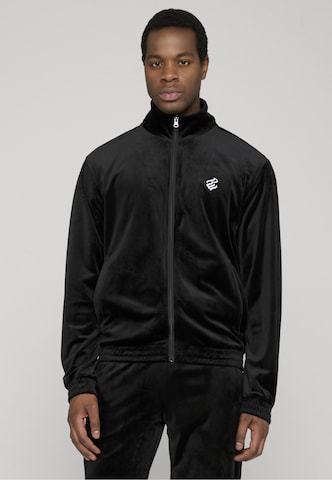 ROCAWEAR Sweatvest 'Ace' in Zwart: voorkant