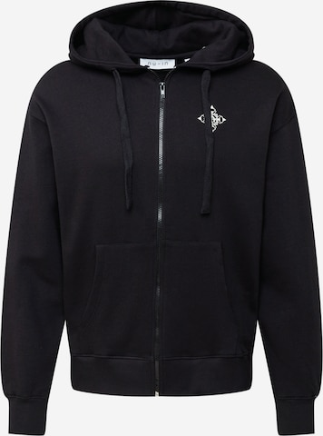 NU-IN Zip-Up Hoodie in Black: front