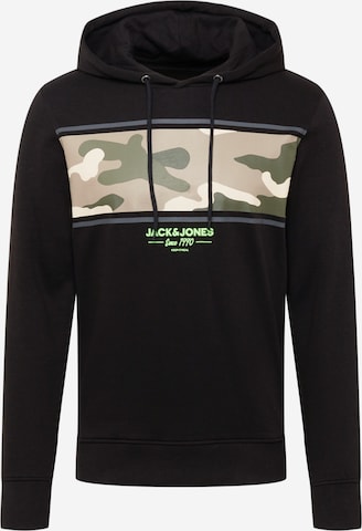 JACK & JONESSweater majica 'Soldier' - crna boja: prednji dio