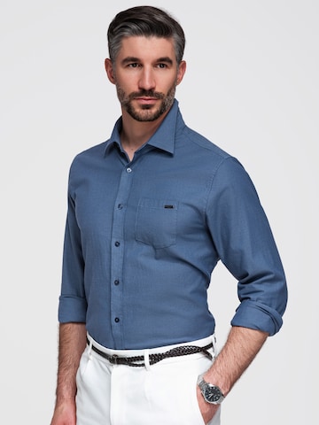 Ombre Regular fit Zakelijk overhemd in Blauw: voorkant