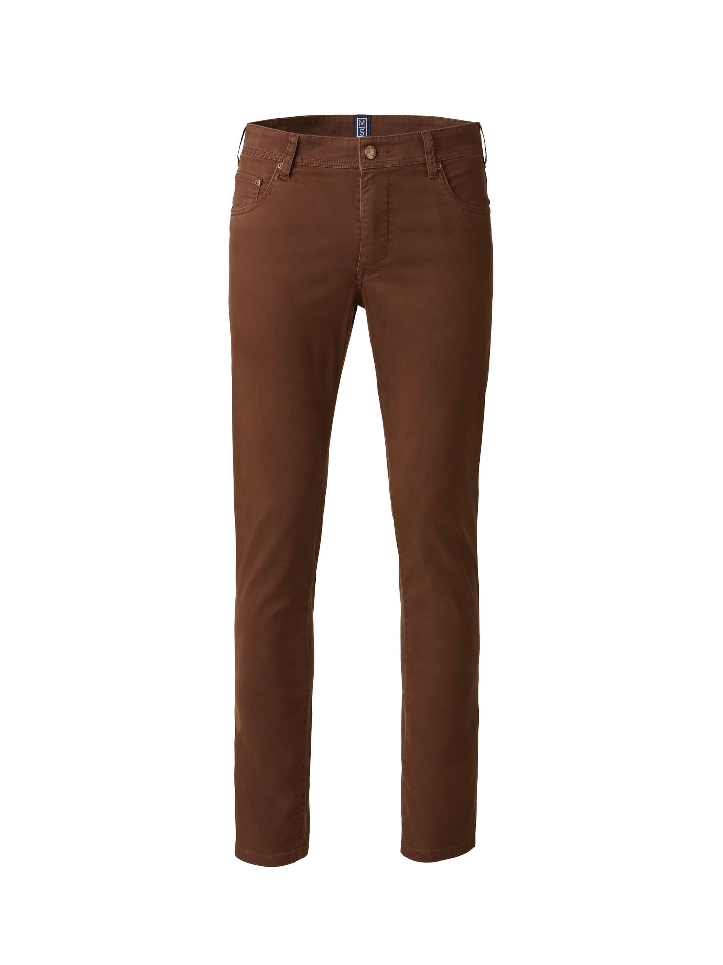 MEYER Regular Chino in Bruin: voorkant