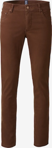 MEYER Regular Chino trousers in Brown: front