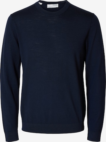 Pull-over 'SLHTRAY' SELECTED en bleu : devant