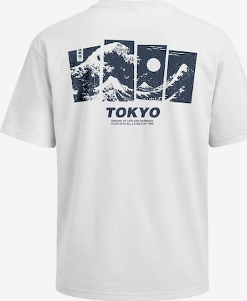 Neverless Shirt 'Tokyo Wave' in Weiß: Vorderseite