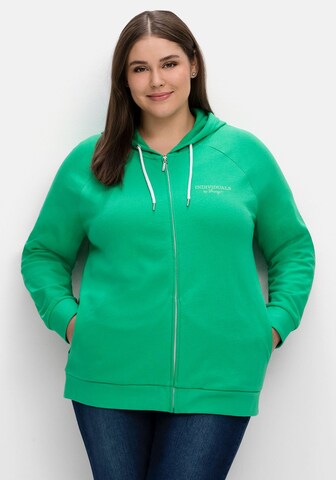 SHEEGO Sweatjacke in Grün: Vorderseite