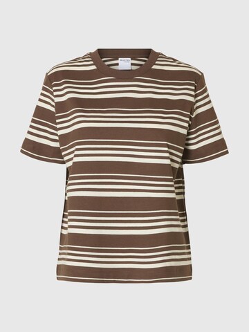 SELECTED - Camiseta en marrón: frente