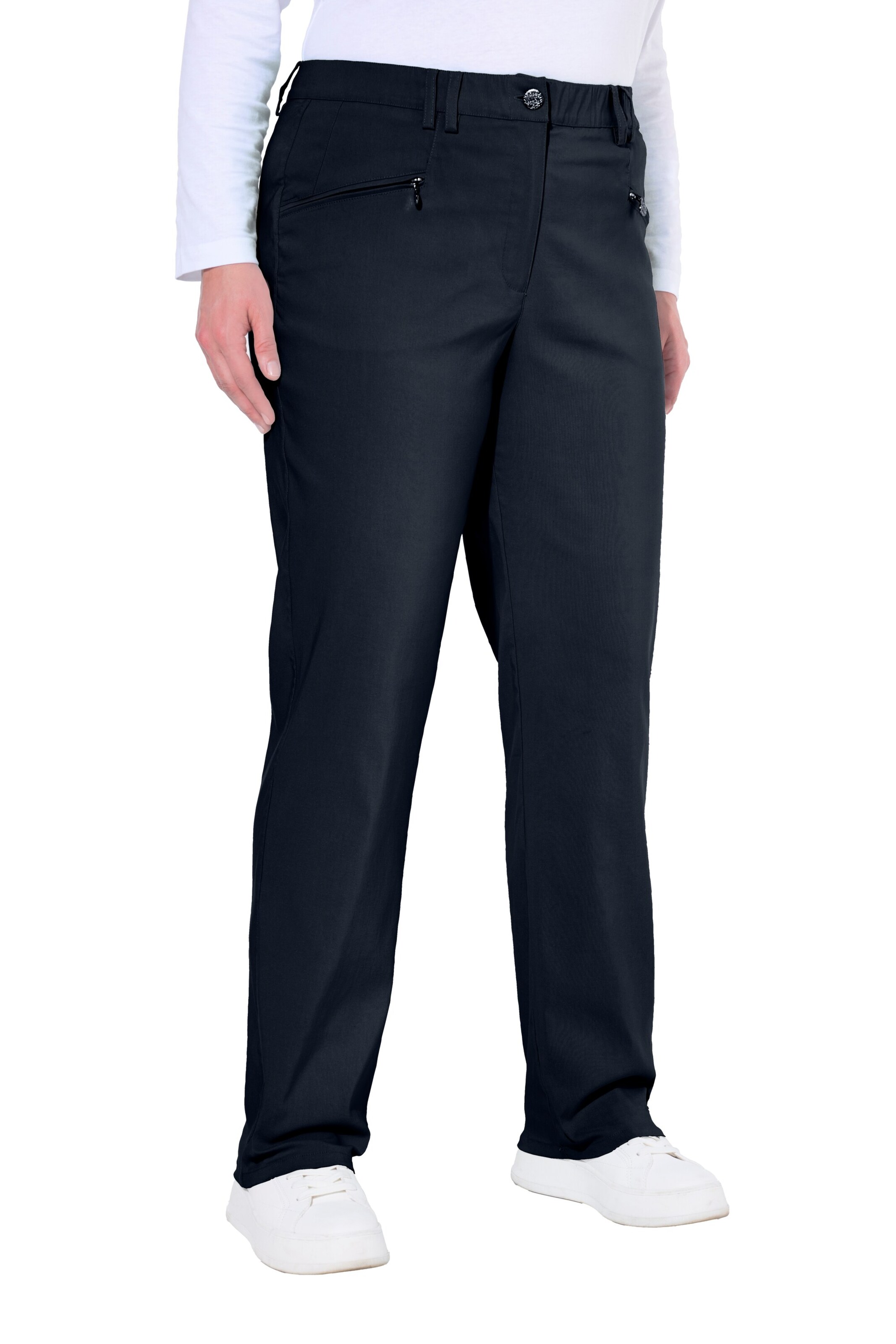 Ulla Popken Regular Broek in Blauw: voorkant