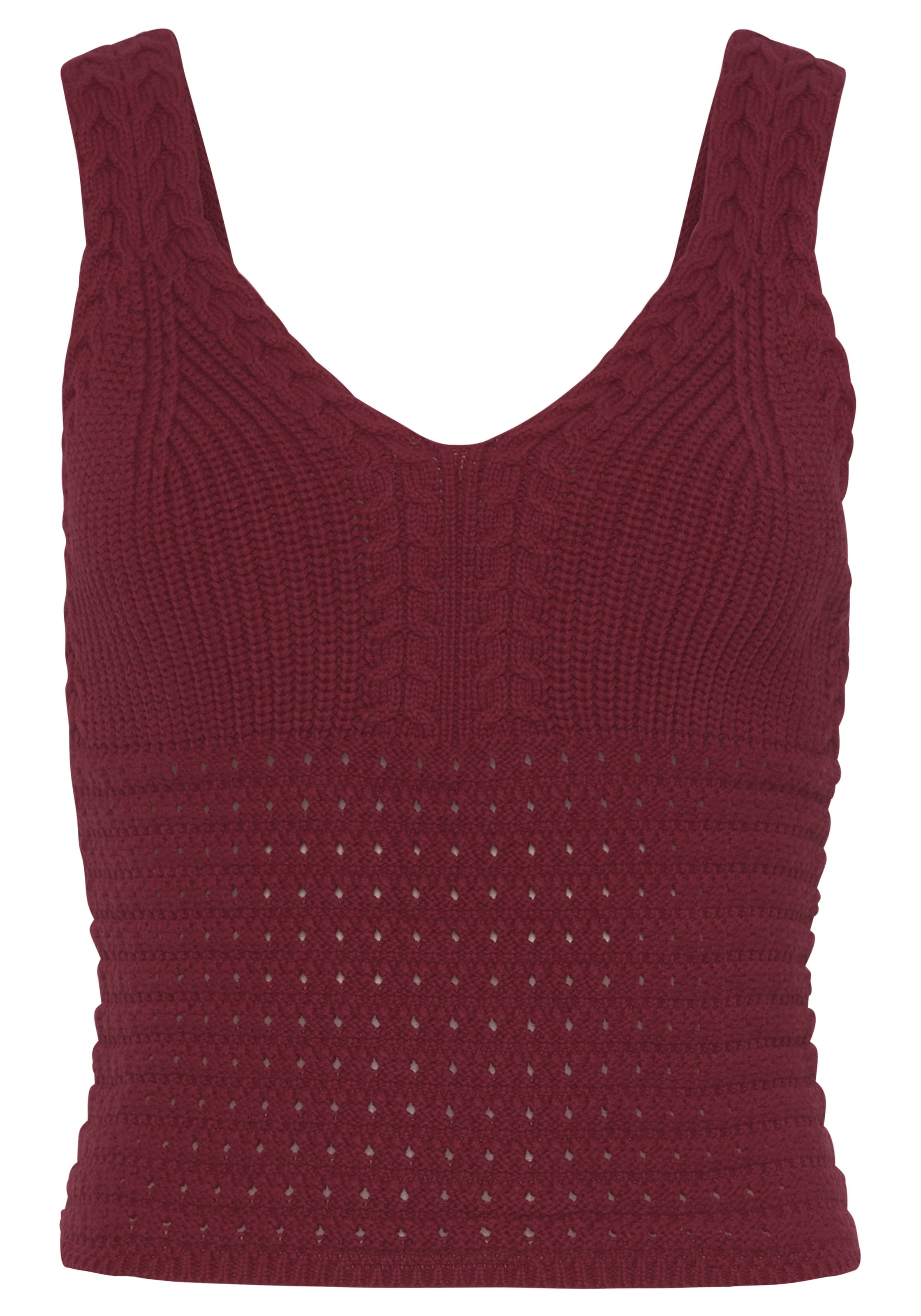 LASCANA Vyšívaný top - Červená: predná strana