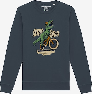 Watapparel Sweatshirt ' T-Rex Fahrrad ' in Grey: front
