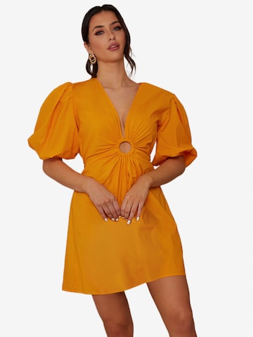 Chi Chi London Dress in Orange: front