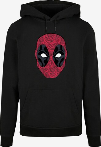 ABSOLUTE CULT Sweatshirt 'Deadpool - Head Of Roses' in Zwart: voorkant