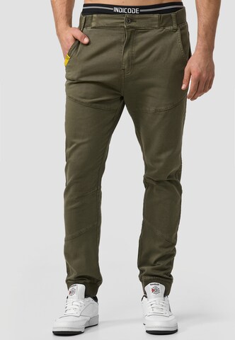 INDICODE JEANS Tapered Pants 'Zannes' in Green: front