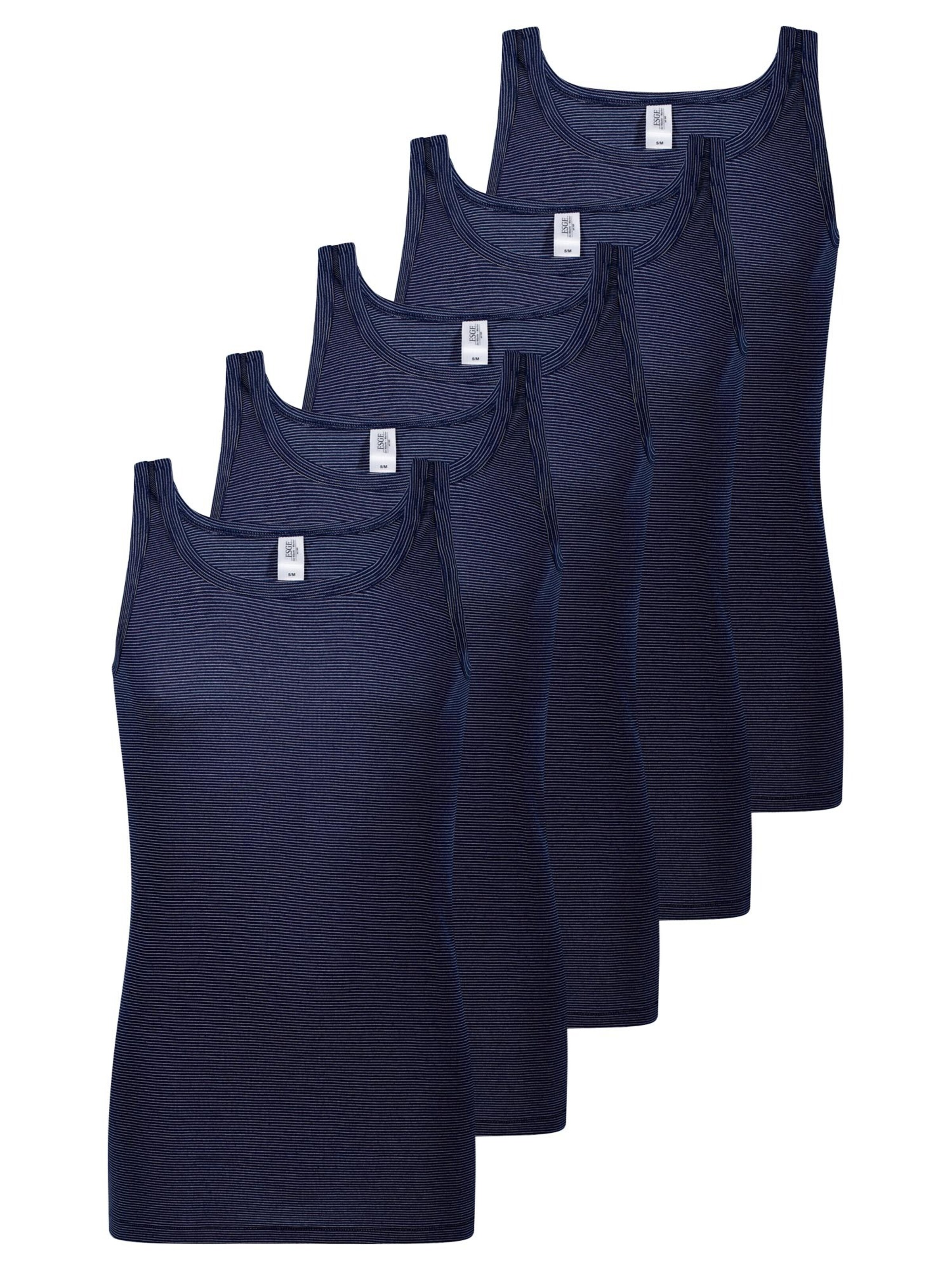 ESGE Undershirt 'Feinripp Ringel' in Blue: front