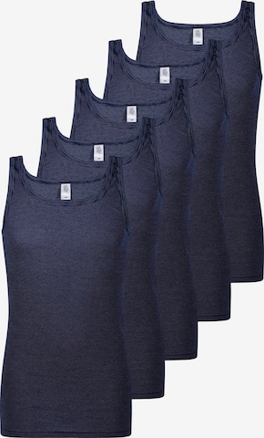 ESGE Unterhemd 'Feinripp Ringel' in Blau: Vorderseite