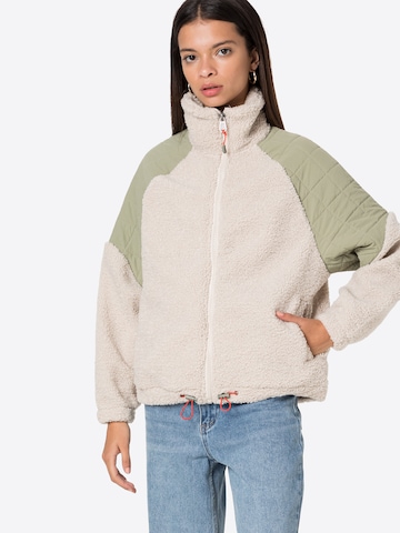 Stitch and Soul Fleece jas in Beige: voorkant