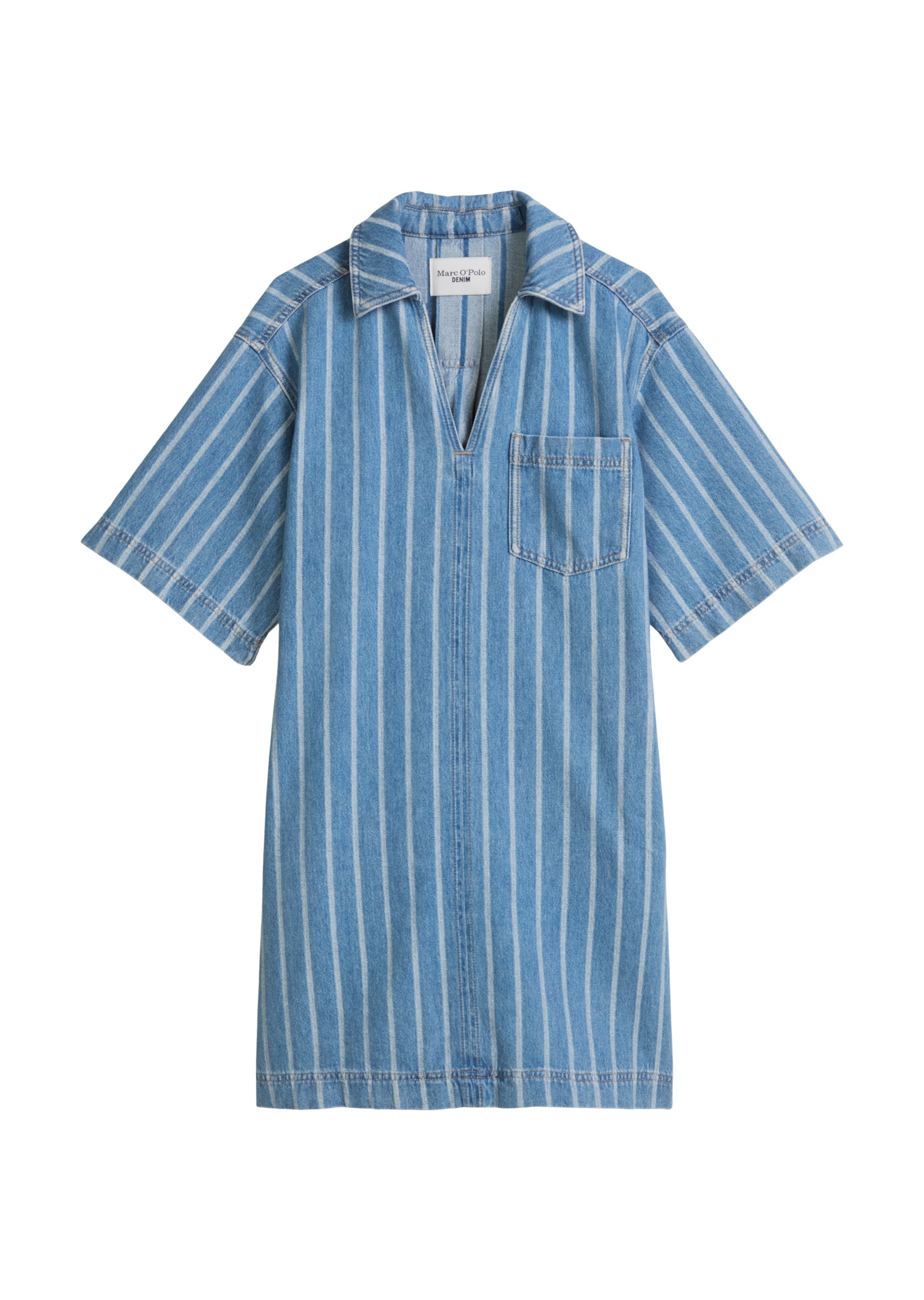 Marc O'Polo DENIM Jurk ' aus reinem Organic Cotton ' in Blauw: voorkant