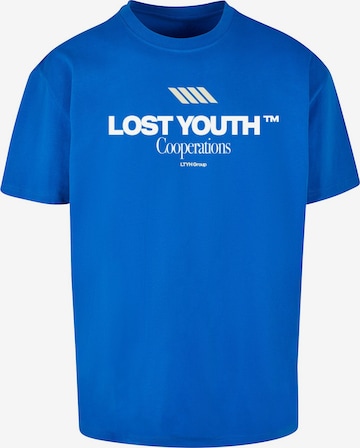 T-Shirt Lost Youth en bleu : devant