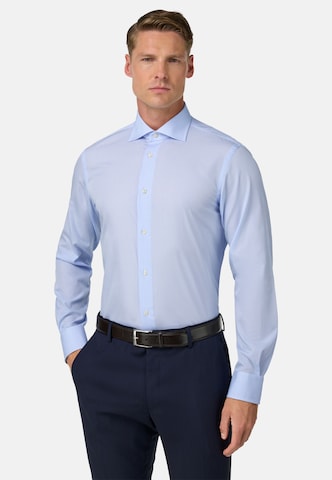 Boggi Milano Slim fit Zakelijk overhemd in Blauw: voorkant