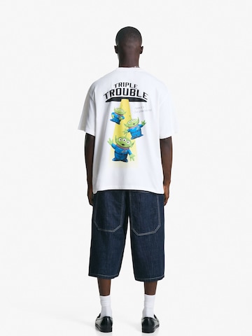 Bershka Póló 'TOY STORY' - fehér