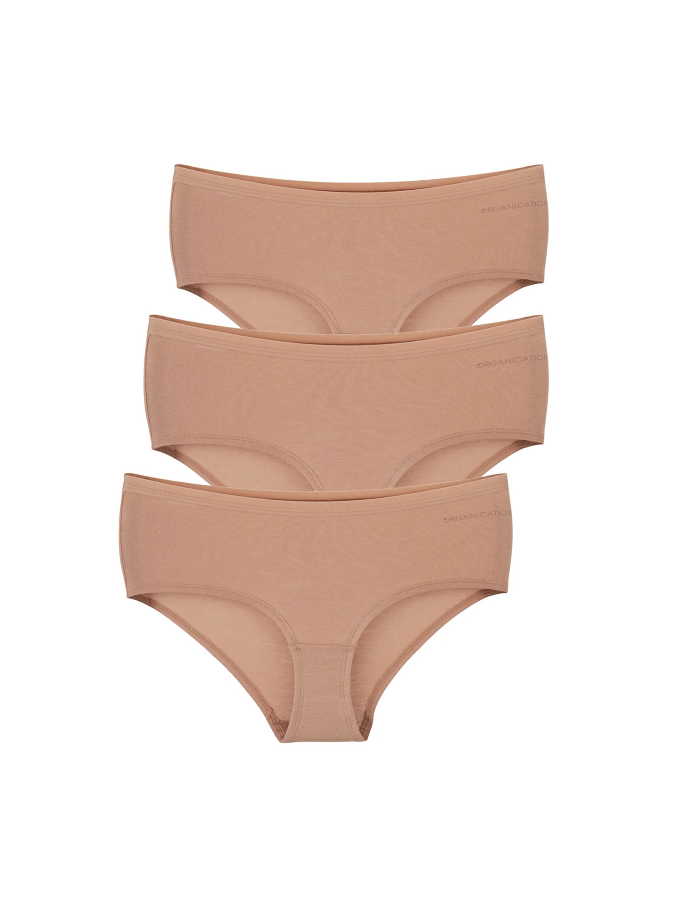 Organication Boyshorts in Beige: front