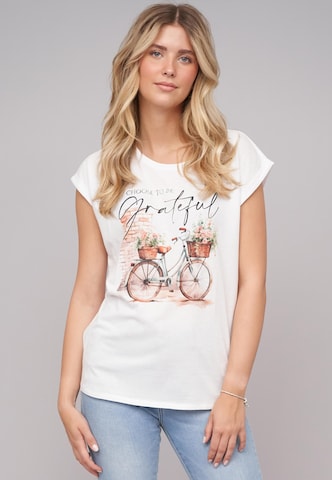 Cloud5ive Shirt 'Ladies Grateful/Bike02' in Wit: voorkant
