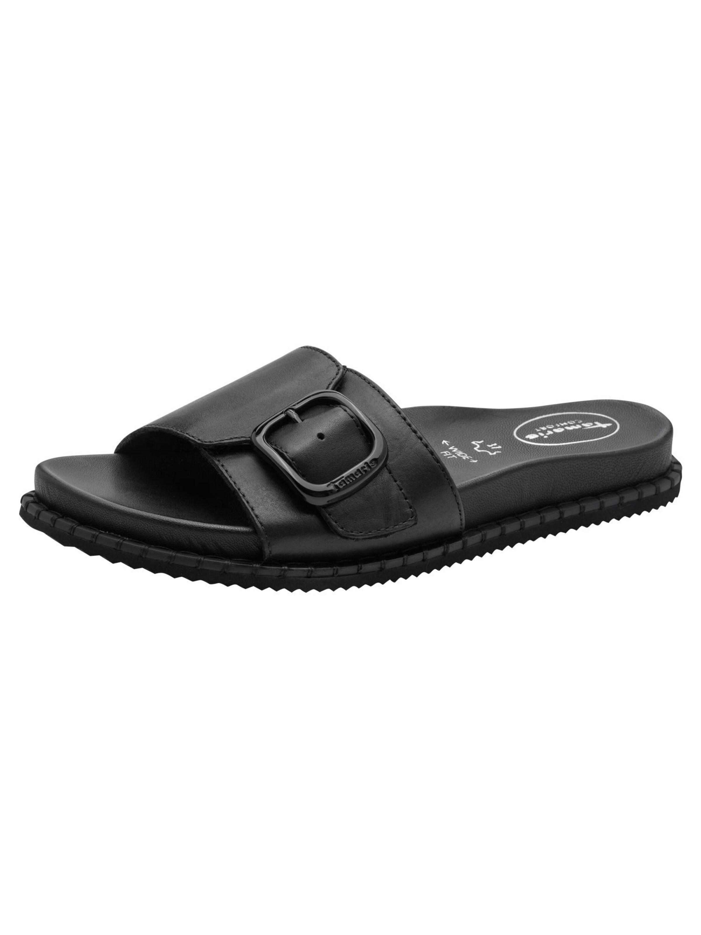 Tamaris Pantolette in Schwarz: Vorderseite