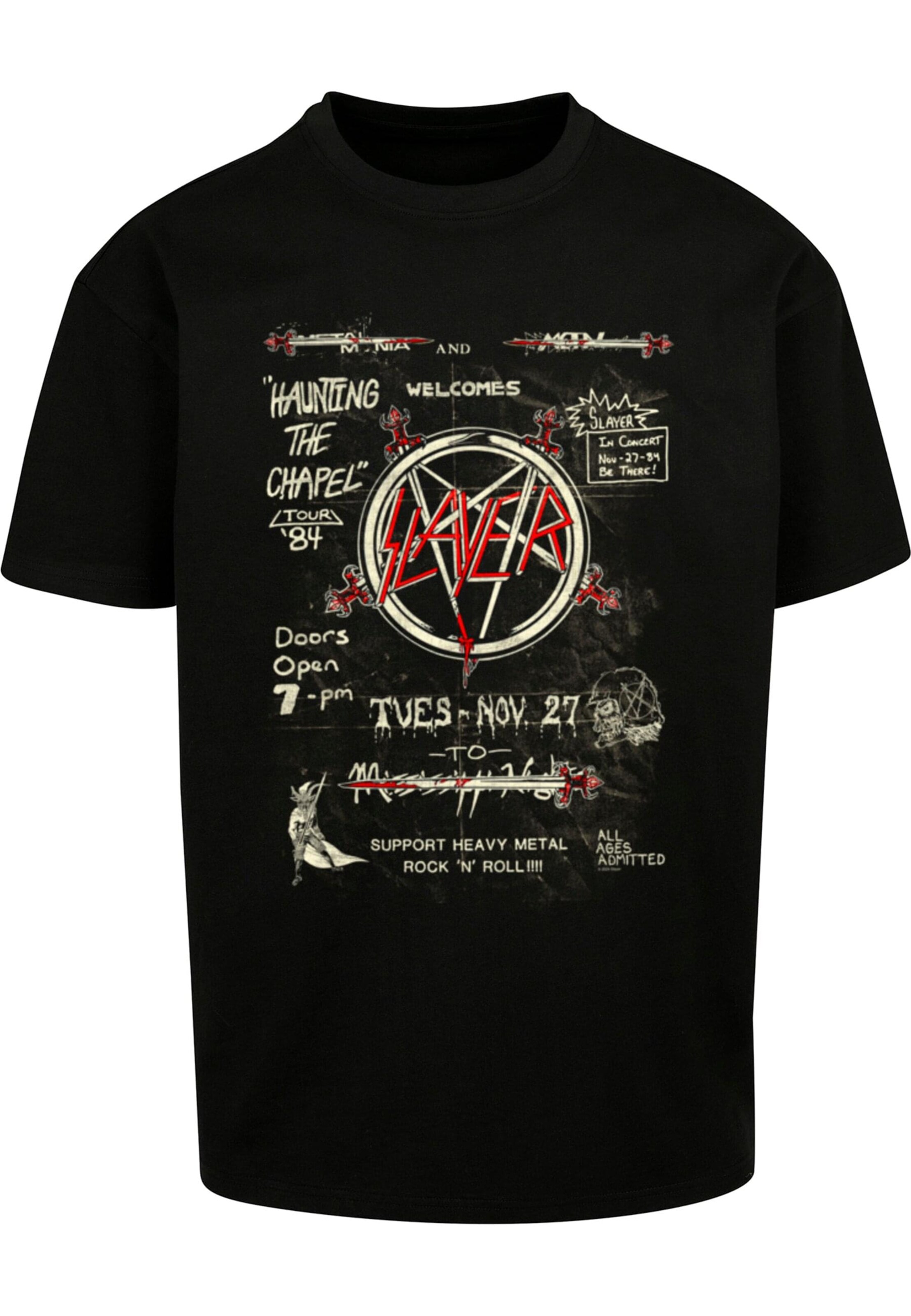 T-Shirt 'Slayer - Haunting 84 Flier' Merchcode en noir : devant