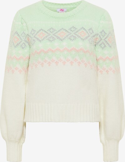 MYMO Pull-over en menthe / abricot / argent / blanc cassé, Vue avec produit
