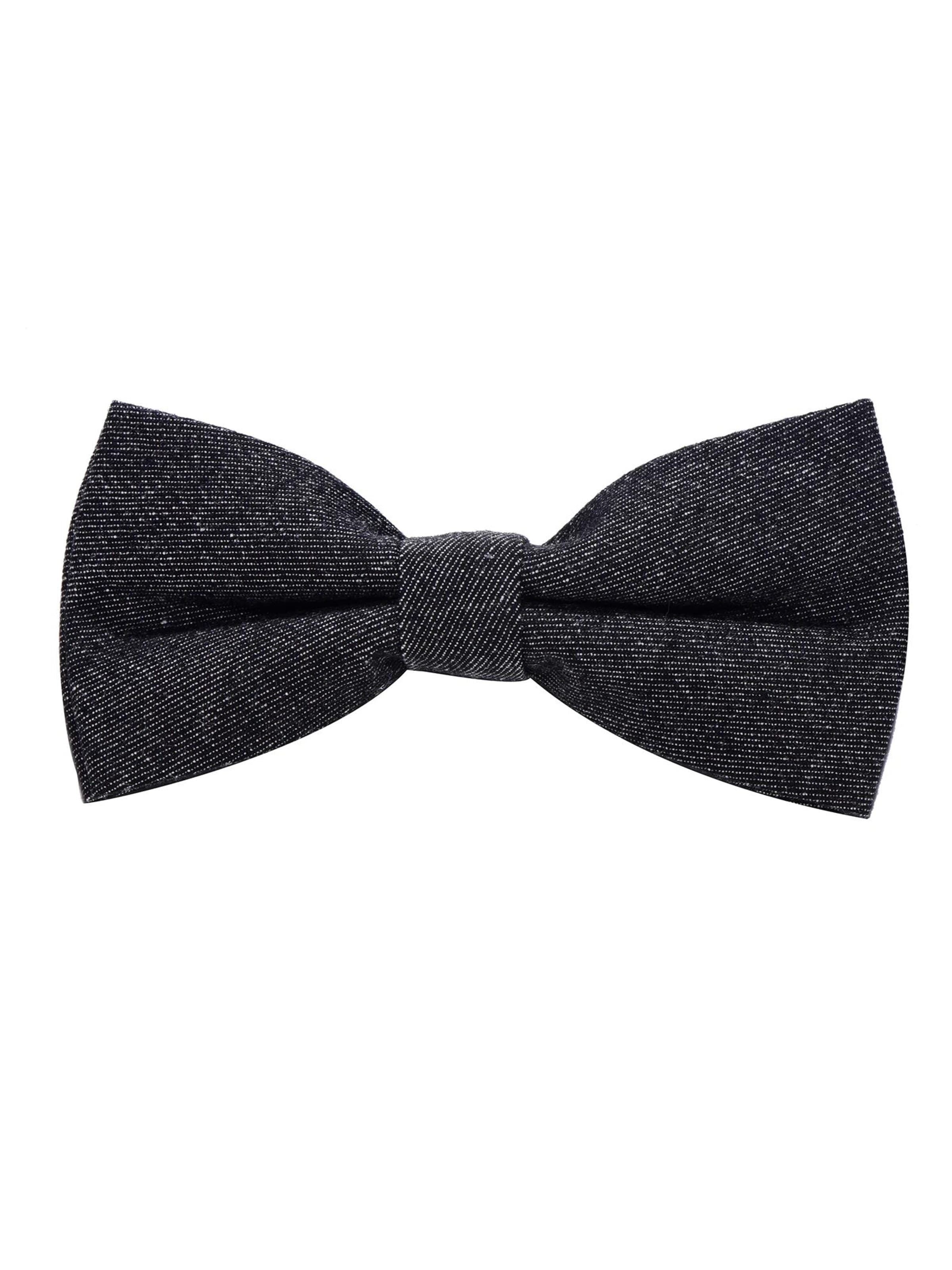 DonDon Bow Tie 'DonDon Herren Jeans Fliege Schleife gebunden 100% Baumwolle dunkelblau' in One size in Black denim, Item view